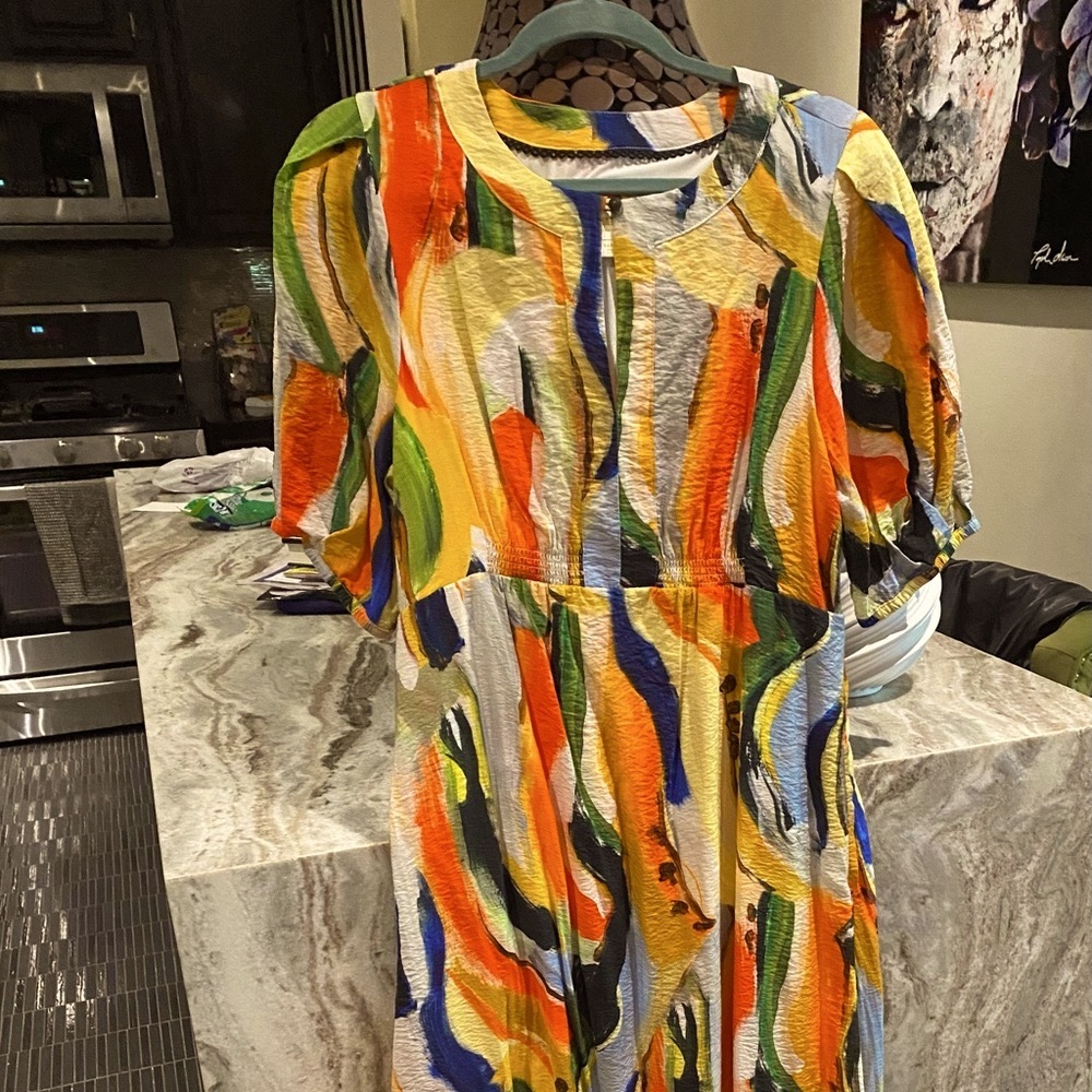 Maeve by Anthropologie colorful maxi dress.